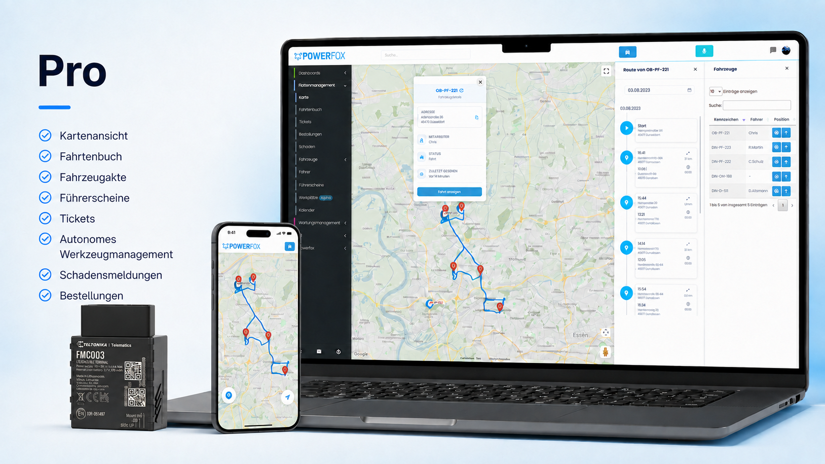 Fuhrparkmanagement GPS Professional in 3 Varianten